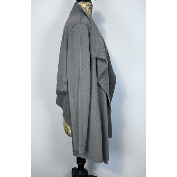 Naadam Sweater Gray Cashmere Cardigan Knit Lagenlook Open Front Long sz S / 6 - Picture 4 of 16